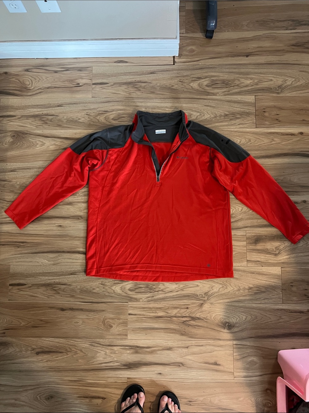 Columbia Red and Black Quarter-Zip Pullover